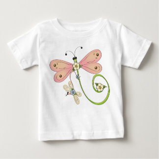 Camiseta Dragonflies Vermelhos Cor-de-rosa Inseto Verde