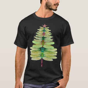 Camiseta Dragonfly Árvore De Natal Funny Dragonfly Amantes 