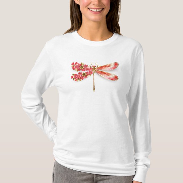 Camiseta Dragonfly com joalheria sakura (Frente)