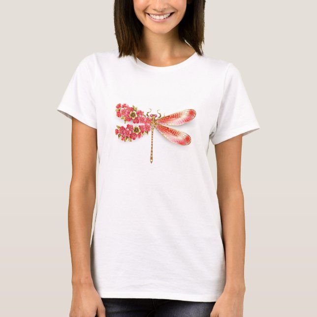 Camiseta Dragonfly com joalheria sakura (Frente)