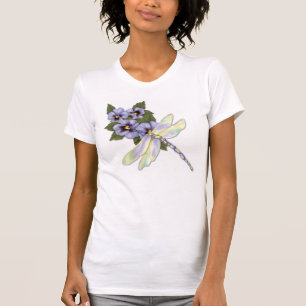 Camiseta Dragonfly e Pansies