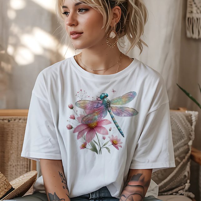 Camiseta Dragonfly em Flores (Criador carregado)