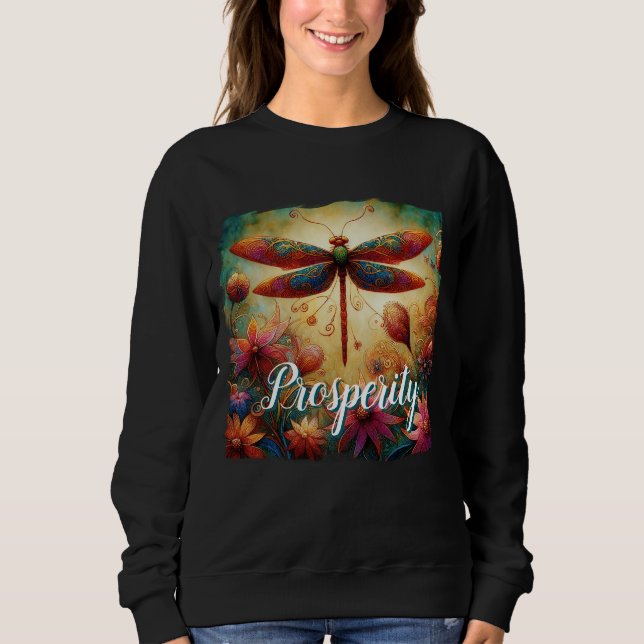 Camiseta Dragonfly Floral Abstrato Prosperidade (Frente)