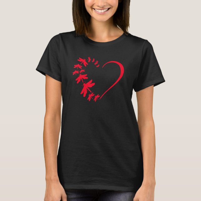 Camiseta Dragonfly Heart Insett Insetos Espiritual (Frente)