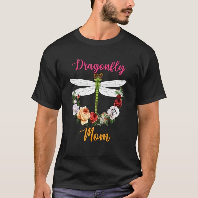 Camiseta Dragonfly Mãe Floral Dragonfly Arco Tie Lover Moth (Frente)