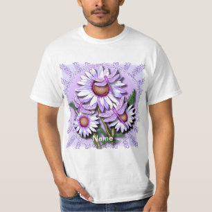 Camiseta Dragonfly Purple Daisies flores