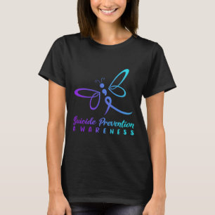 Camiseta Dragonfly Suicida Prevention Sensibilização Rosa E