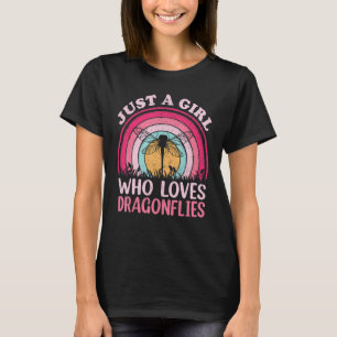 Camiseta Dragonfly Vintage Retro Apenas Uma Menina Que Ador