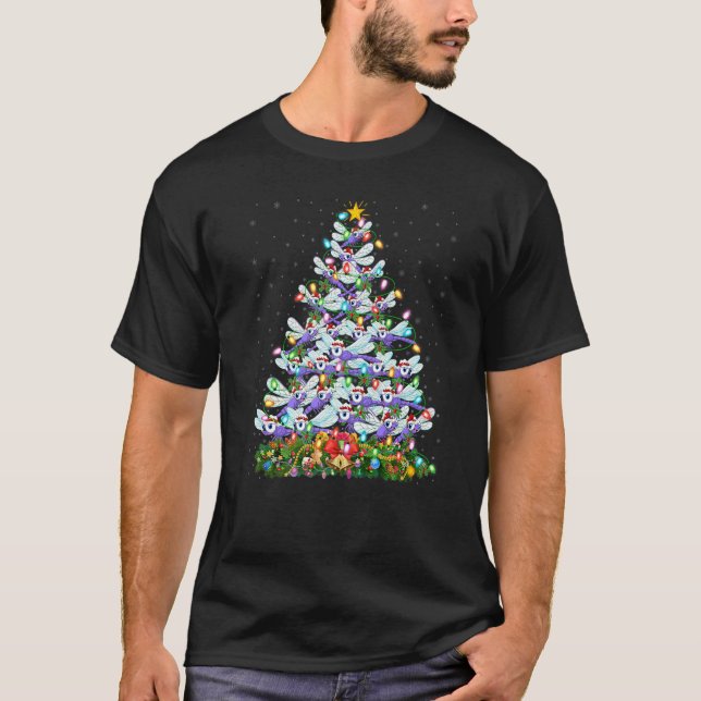Camiseta Dragonfly Xmas Lights Papais noeis Dragonfly Chris (Frente)