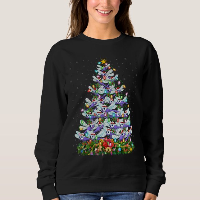 Camiseta Dragonfly   Xmas Lights Santa Dragonfly Christmas  (Frente)