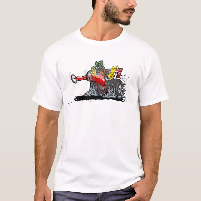 Camiseta Dragster de desenho animado (Frente)