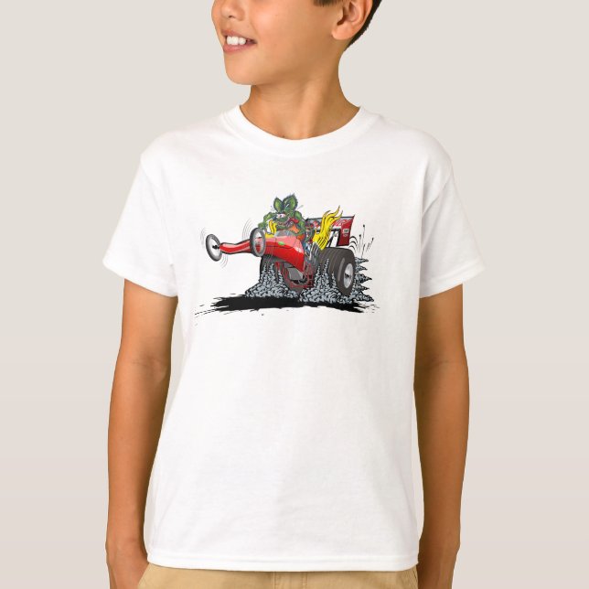 Camiseta Dragster de desenho animado (Frente)