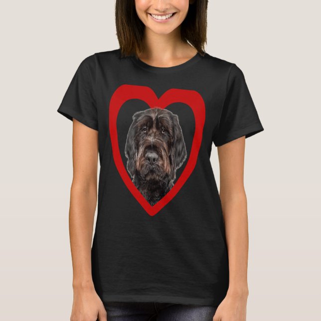 Camiseta Drahthaar Dog Heart German Wirehaired Pointer (Frente)