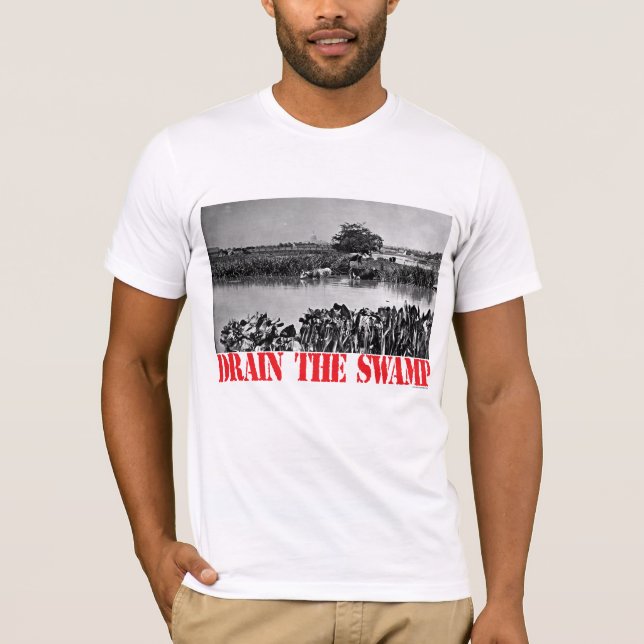 Camiseta DRAIN THE SWAMP (Vacas do Capitólio Foto da Vintag (Frente)