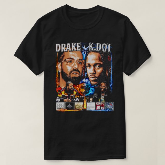 Camiseta Drake Vs KDot TShirt 1 (Frente do Design)