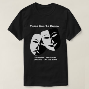 Camiseta Drama Branco Tragédia Preta da Comédia de Másca