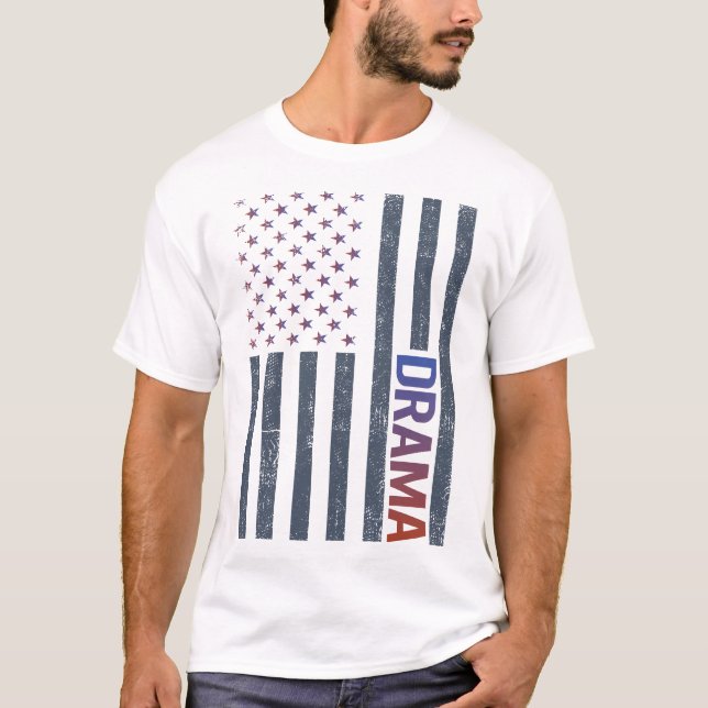 Camiseta Drama da Bandeira Americana (Frente)