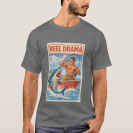 Camiseta Drama de Carretel Pescador de Tubarão | Barco Retr