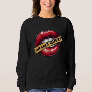 Camiseta Drama Queen Bold Lip Graphic Alluring Lip Design F