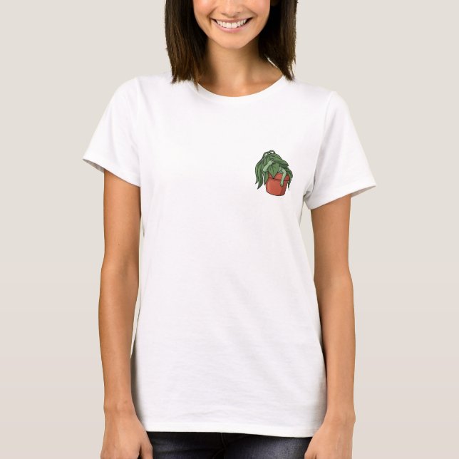 Camiseta Dramatically Wilting Potted Plant Character (Frente)