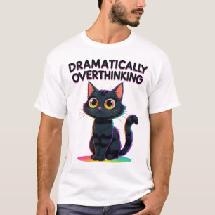 Camiseta Dramaticamente Pensativo – Amante de Gatos Diverti