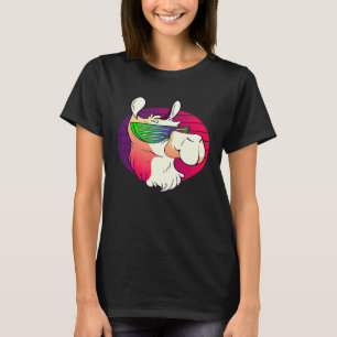 Camiseta Dramático Llama Retro Lama Alpaca Animal Fofo Leg