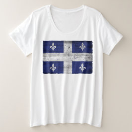 Camiseta Drapeau du Québec, estilo grunge érodé