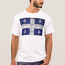 Camiseta Drapeau du Québec, estilo grunge érodé