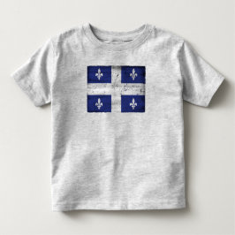 Camiseta Drapeau du Québec, estilo grunge érodé
