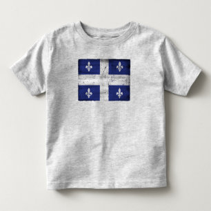 Camiseta Drapeau du Québec, estilo grunge érodé