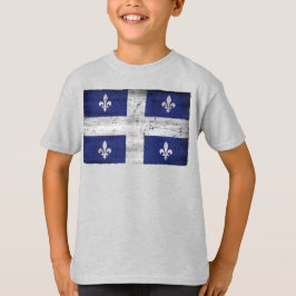 Camiseta Drapeau du Québec, estilo grunge érodé