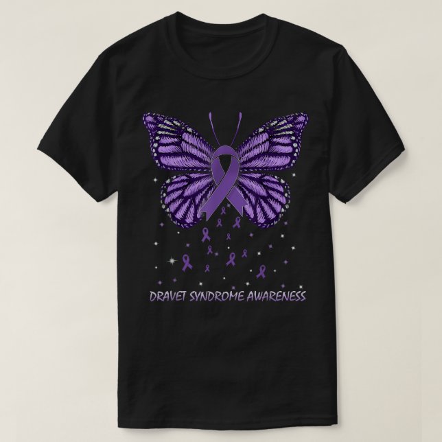 Camiseta Dravet Syndrome Awareness Butterfly  (Frente do Design)
