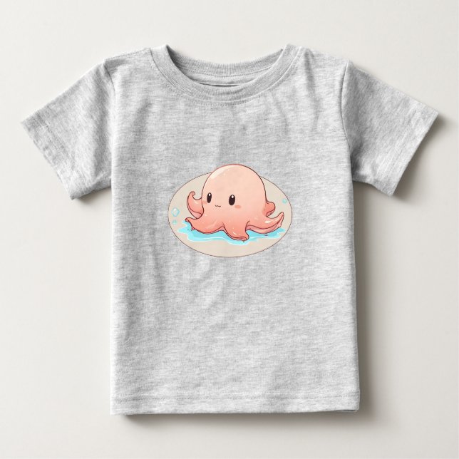 Camiseta Drawing of a pink Baby Octopus (Frente)