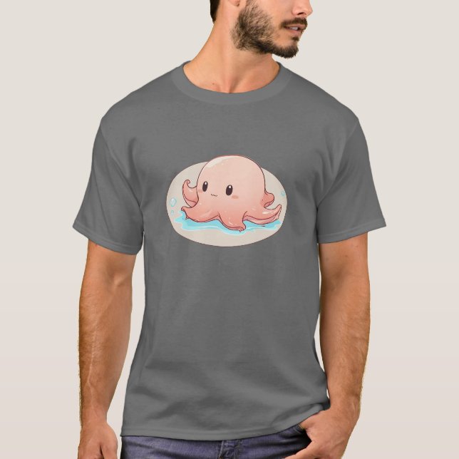 Camiseta Drawing of a pink Baby Octopus (Frente)