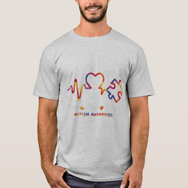 Camiseta Drawstring closurelive, love, accept, autism, awar (Frente)