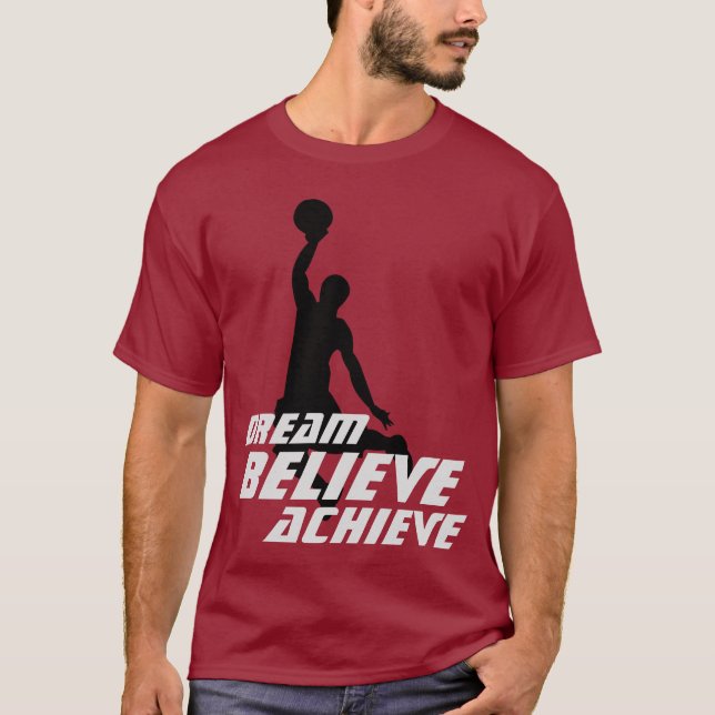 Camiseta Dream Acredite em Atingir Basquete (Frente)