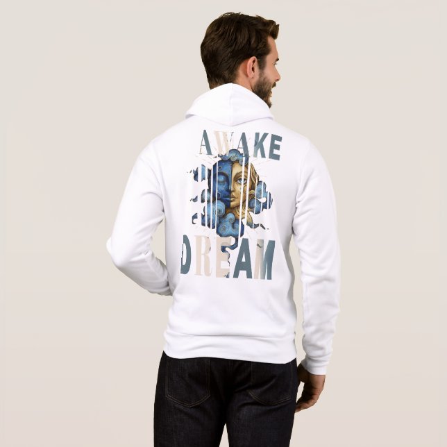 Camiseta DREAM-AWAKE surreal moon & sun  HOODIE (Parte Traseira Completa)