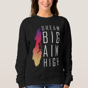 Camiseta Dream Big Aim Alta Motivational Rock Escaling Wome