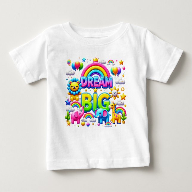 Camiseta "Dream Big: Royal Rainbow Tee" (Frente)