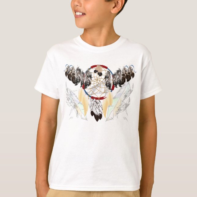 Camiseta Dream Catcher and Feather Shirt (largo) (Frente)