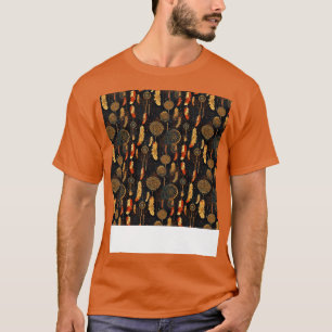 Camiseta Dream Catcher Seamless Pattern Bohemian Hippie Eth