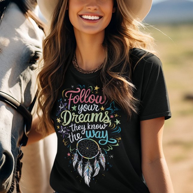 Camiseta Dream Compass: Mensagem Inspiradora do Dream Catch (Criador carregado)