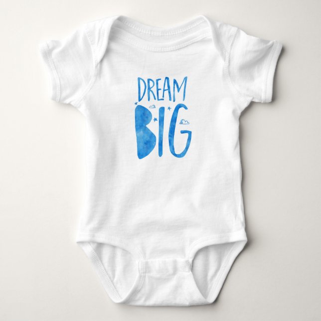 Camiseta Dream Grande, aspas inspiradoras, aquarela azul (Frente)