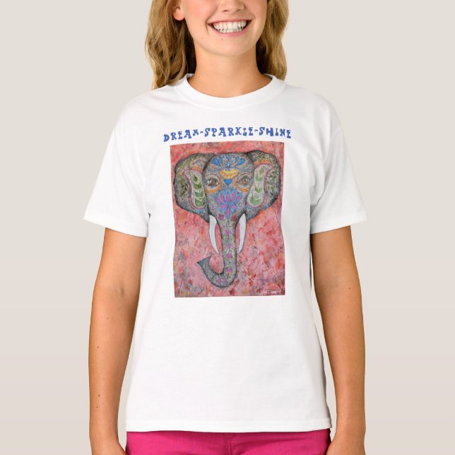 Camiseta Dream Inspiron Elephant Girls Ruffle Shirt (Frente)