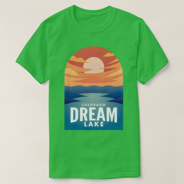 Camiseta Dream Lake CO Retro Sunset (Frente do Design)