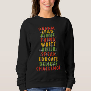 Camiseta Dream Lead Fight Think Write Build Speak Educar B