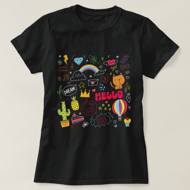 Camiseta Dream Love Olá Arte de Dobra Visual Desenho (Frente do Design)