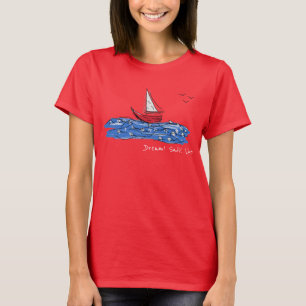 Camiseta Dream Sail Live Sea Boat Seagull Long Sleeve Shirt