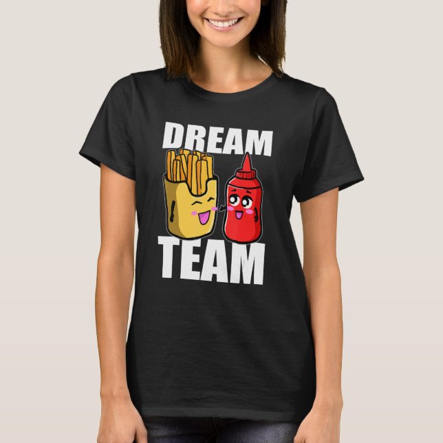 Camiseta Dream Team French Fries Ketchup Comida Lover (Frente)