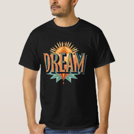 Camiseta Dream Vintage Typografia Sunburst Inspiration